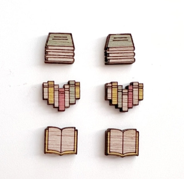 Book Studs Earring Set